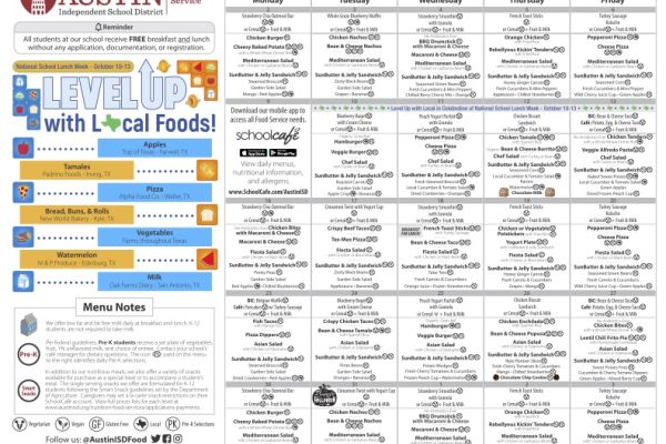 October menu in English